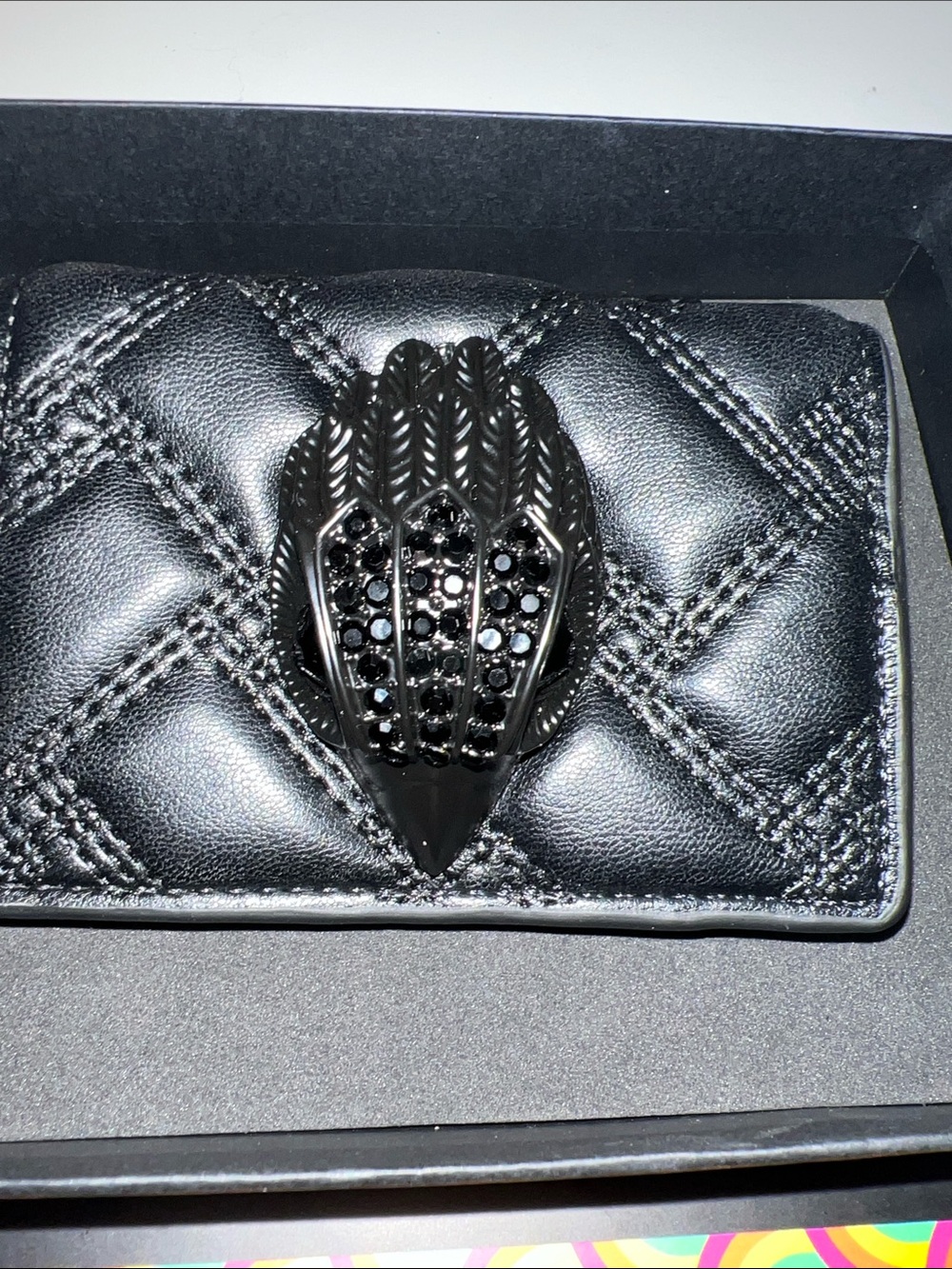 Kurt Geiger micro drench bag with large rhinestone eagle detail - Picture 3 of 9